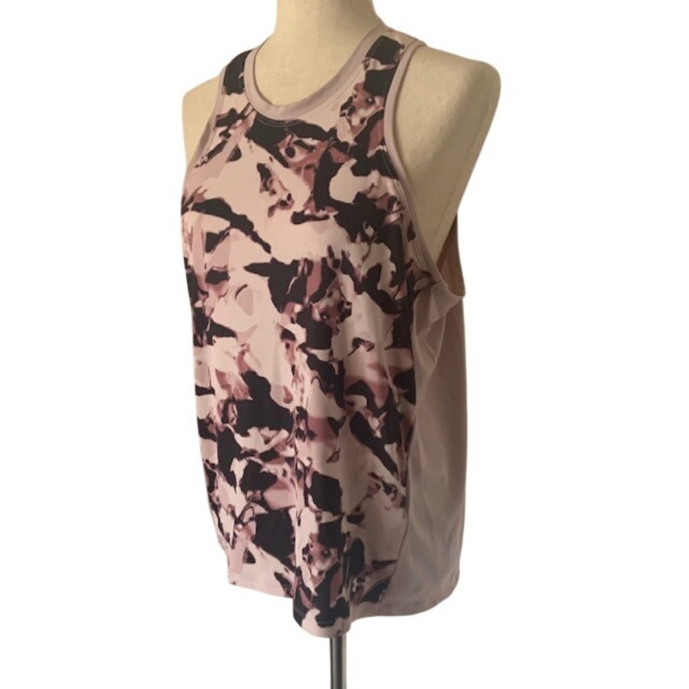 Under Armour NWT Tank Top XL Mauve Abstract HeatGear UPF 50 Sun Protection Trail